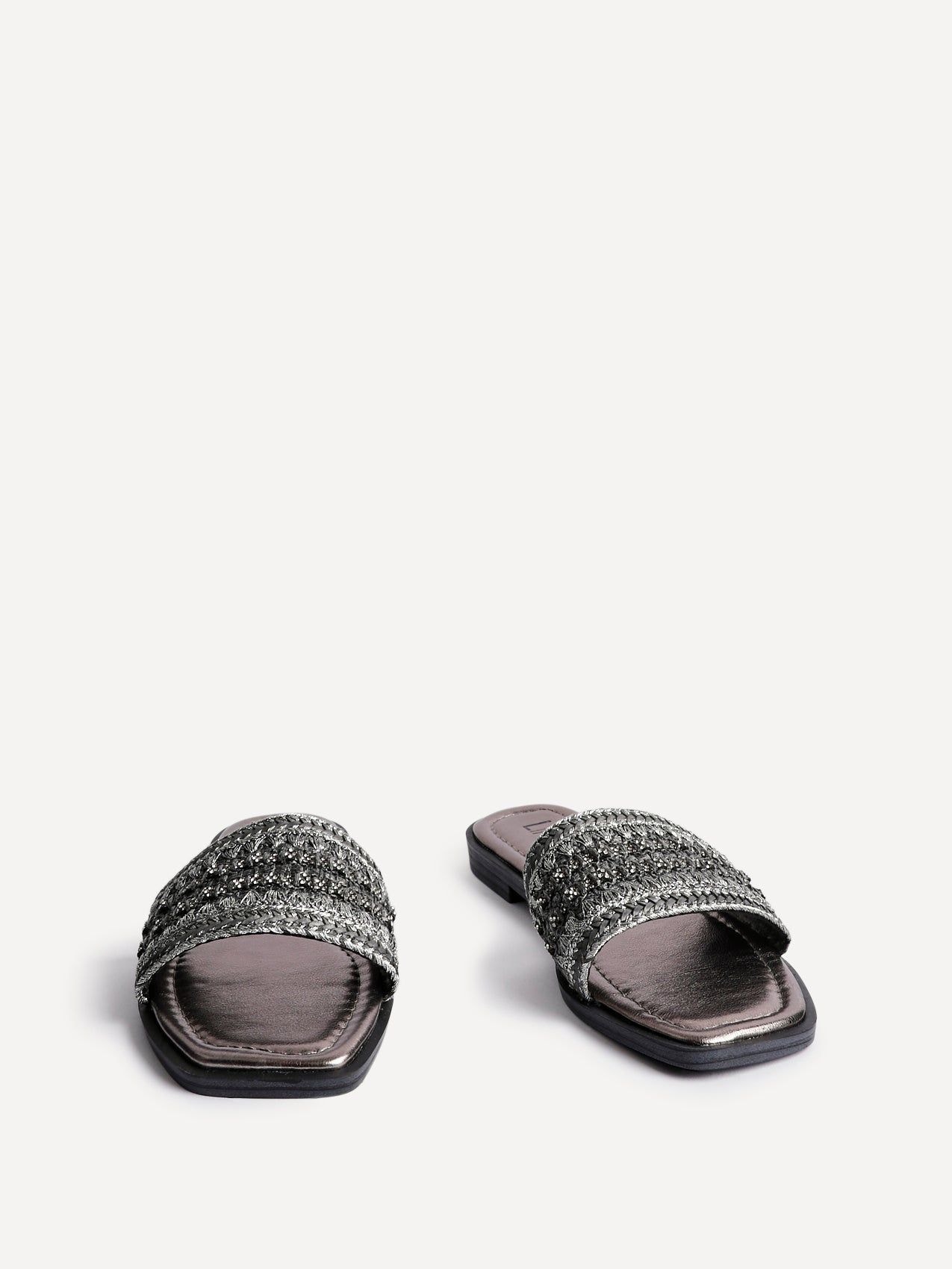 Linzi Fernanda Black Embellished Slip On Sandals image 4