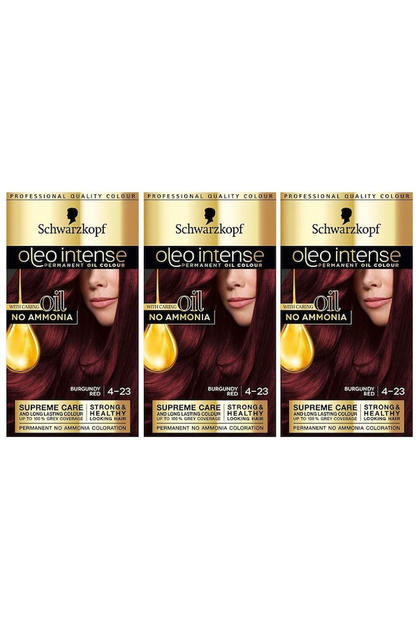 Schwarzkopf Oleo Intense 4-23 'Oil Colour' Ammonia Free Burgundy Red 3x