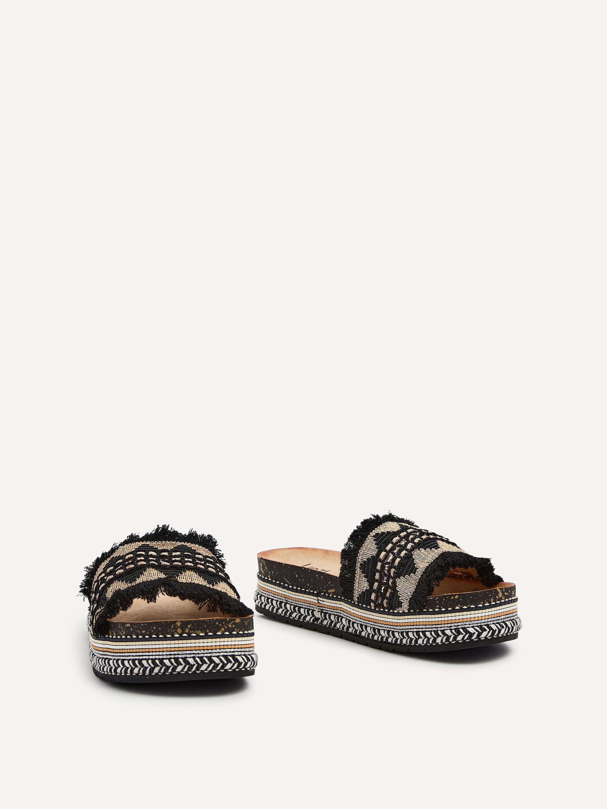 Linzi Janelle Black & Gold Flatform Slip On Sandal image 3