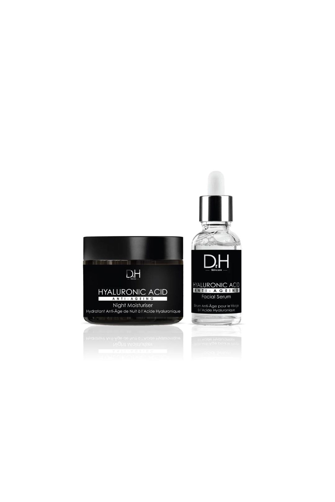 Dr H Anti-Ageing Hyaluronic Acid Facial Serum 30ml + Hyaluronic Acid Anti-Ageing Night Moisturiser 60ml image 1