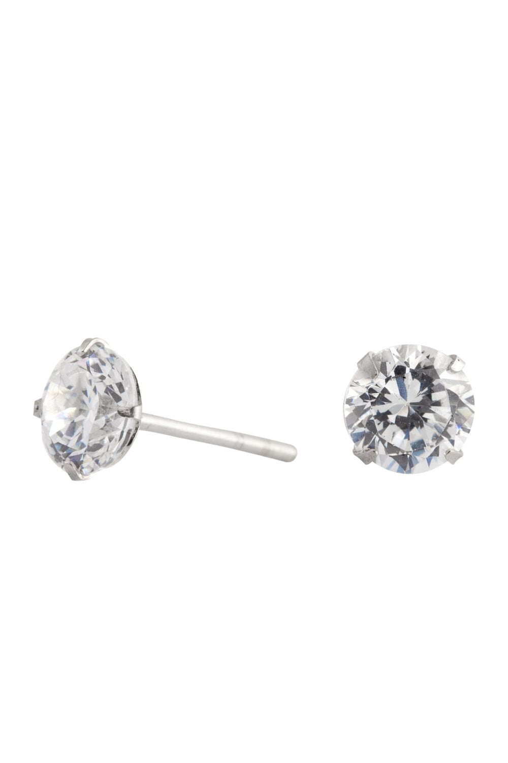 Simply Silver Sterling Silver 925 With Cubic Zirconia 6Mm Round Stud Earrings image 1