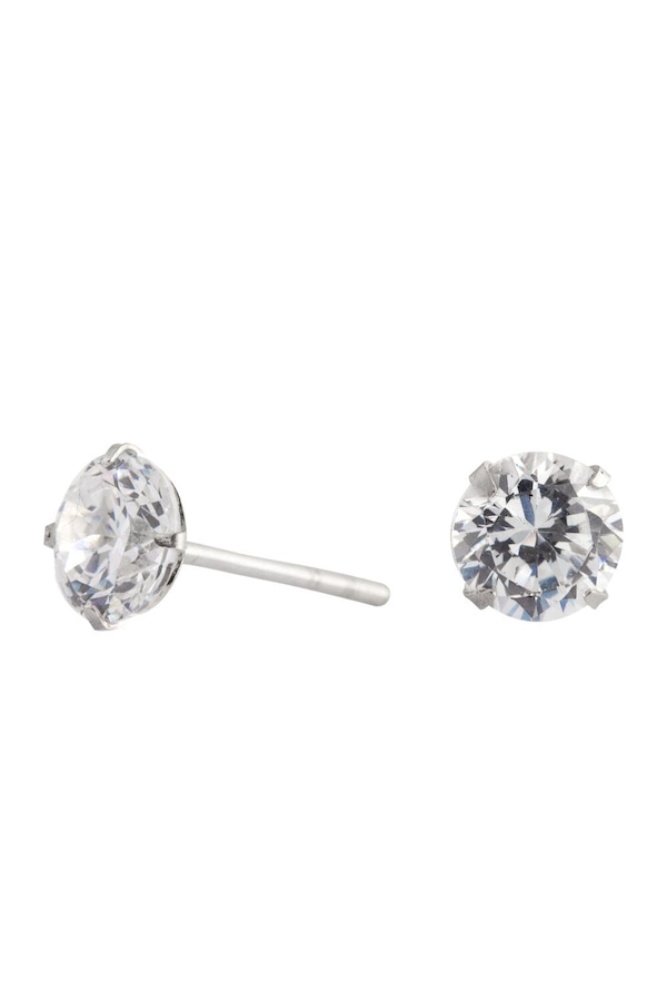 Simply Silver Sterling Silver 925 With Cubic Zirconia 6Mm Round Stud Earrings