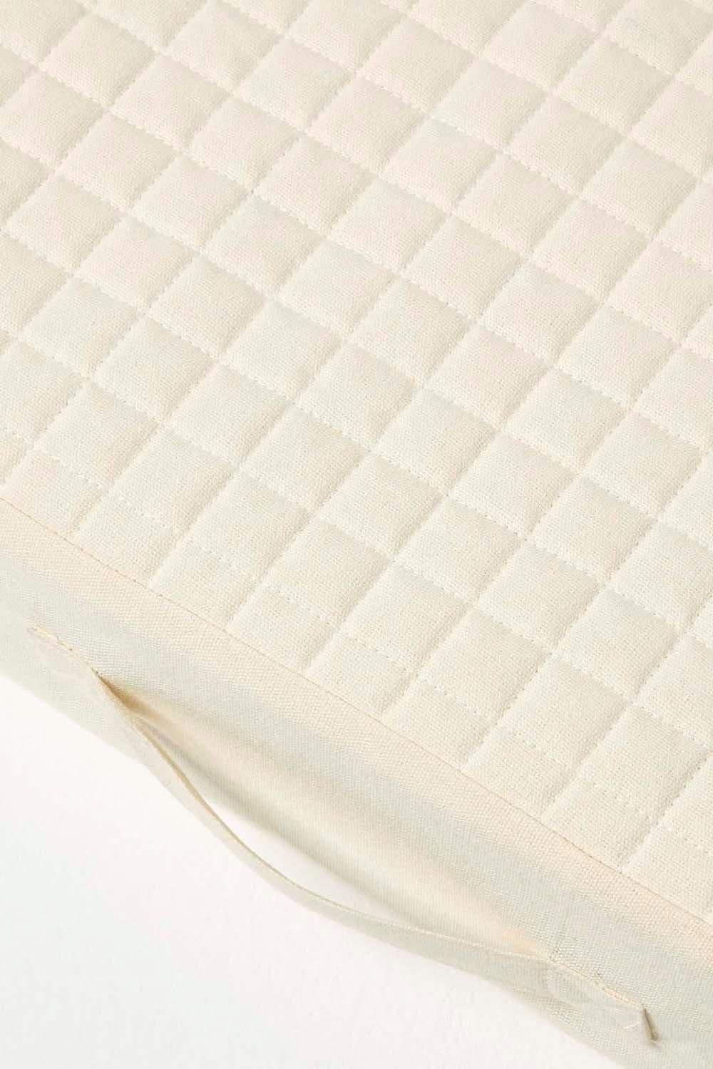 Homescapes Quilted Cotton Armchair Booster Cushion Cover image 5