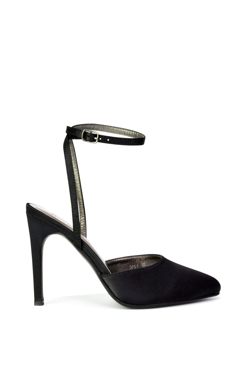 XY London 'Liliane' 2 Part Pointed Toe Satin Shoes Stiletto Heel