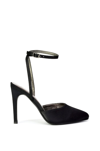 XY London 'Liliane' 2 Part Pointed Toe Satin Shoes Stiletto Heel