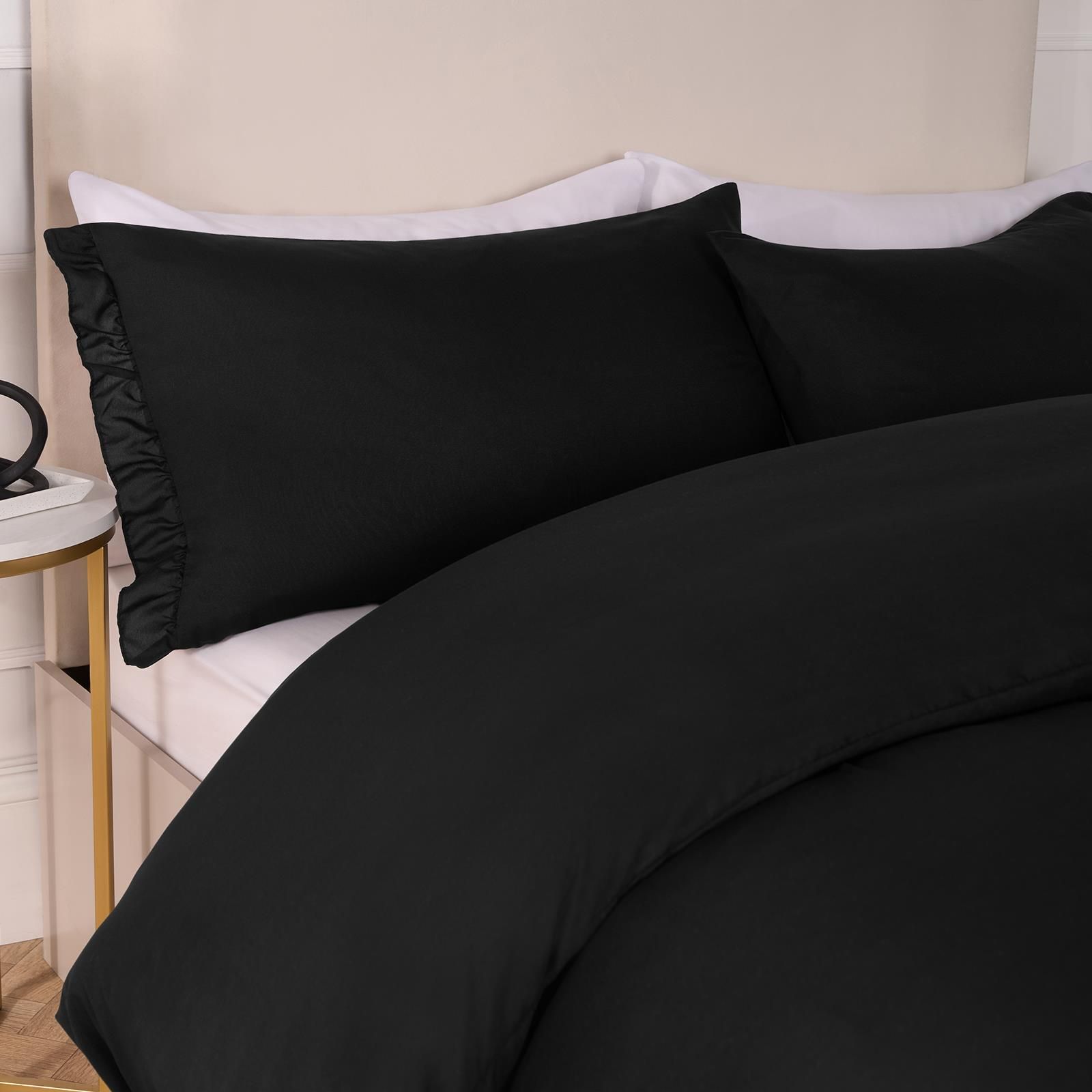 OHS Frill Edge Decor Duvet Cover with Pillowcase Bedding Set image 2