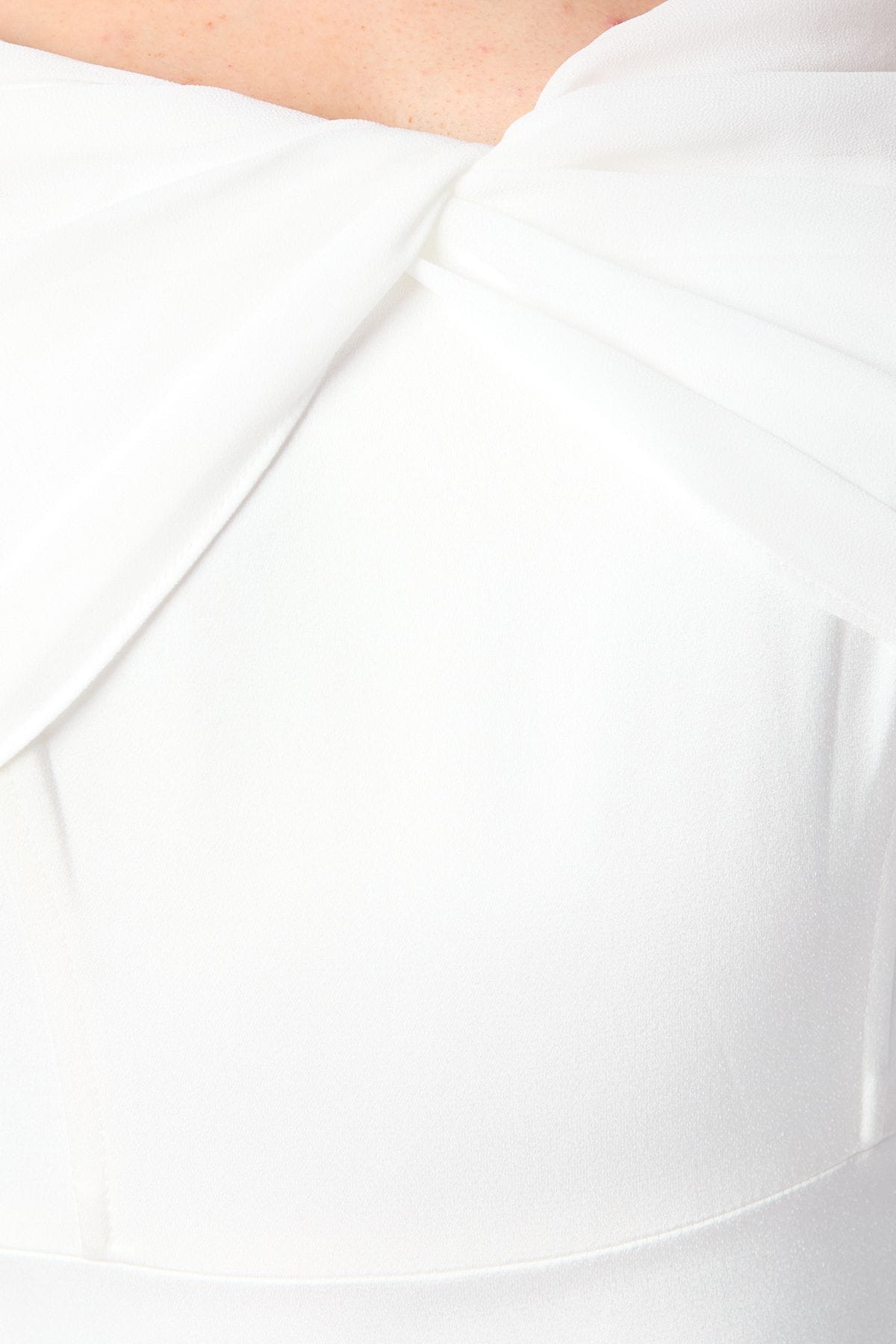 Coast Chiffon Bardot Satin Maxi Wedding Dress with Drape Detail Ivory image 5