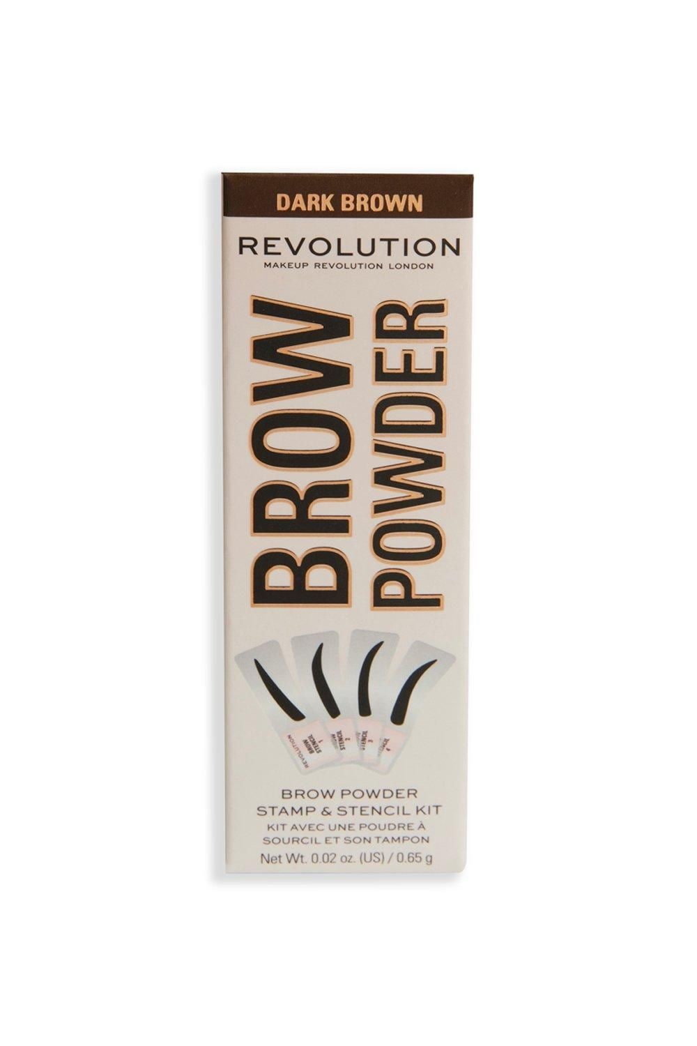 Revolution Brow Powder Stamp & Stencil Kit Dark Brown image 1