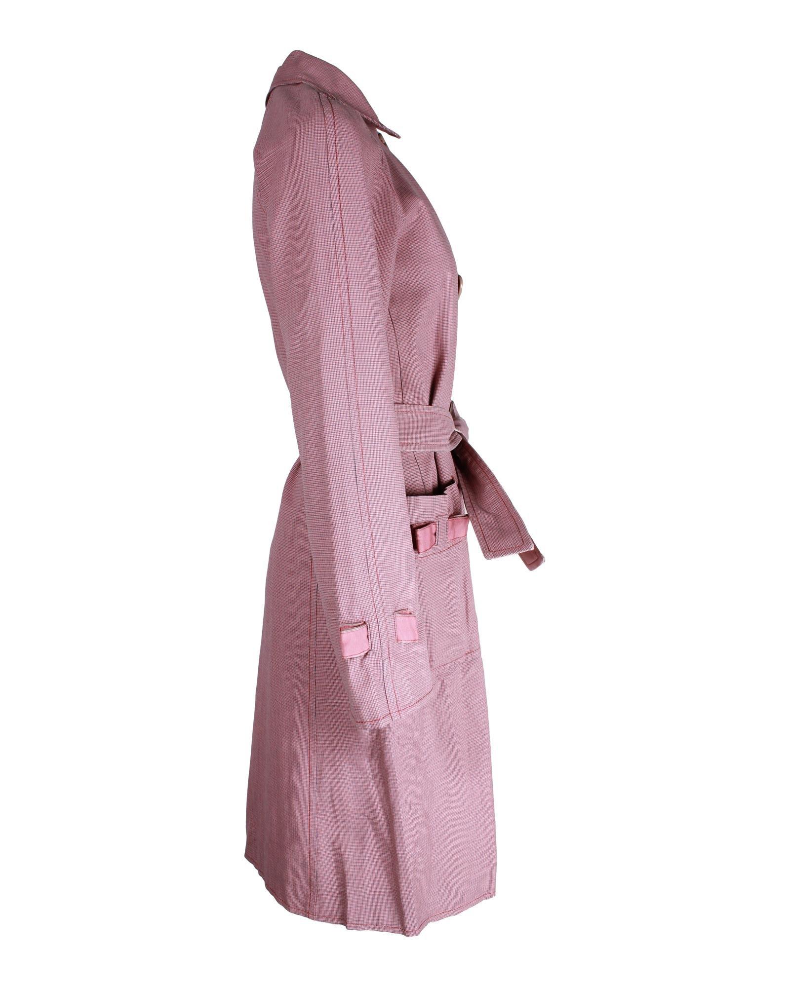 Marc Jacobs Preloved Check Coat Belted Style Wo - Pink image 2