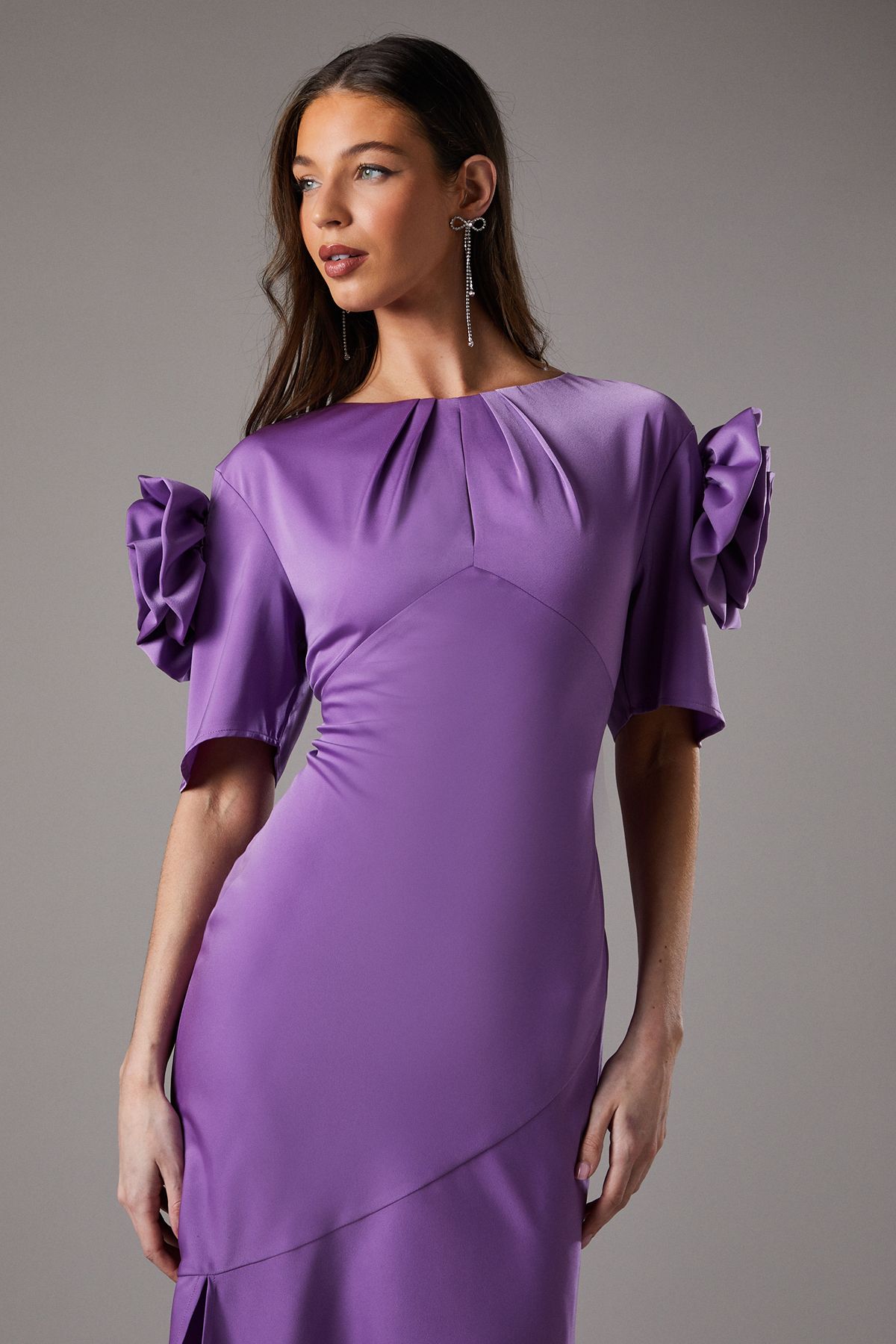 Coast Corsage Shoulder Short Sleeve Dress Pink image 2