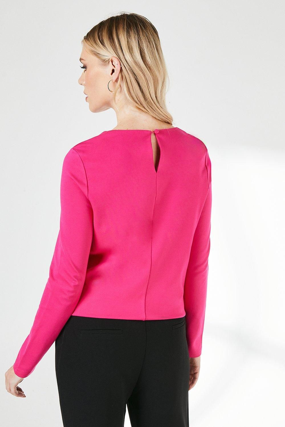 Principles Pink Trim Detail Ponte Top Pink image 3