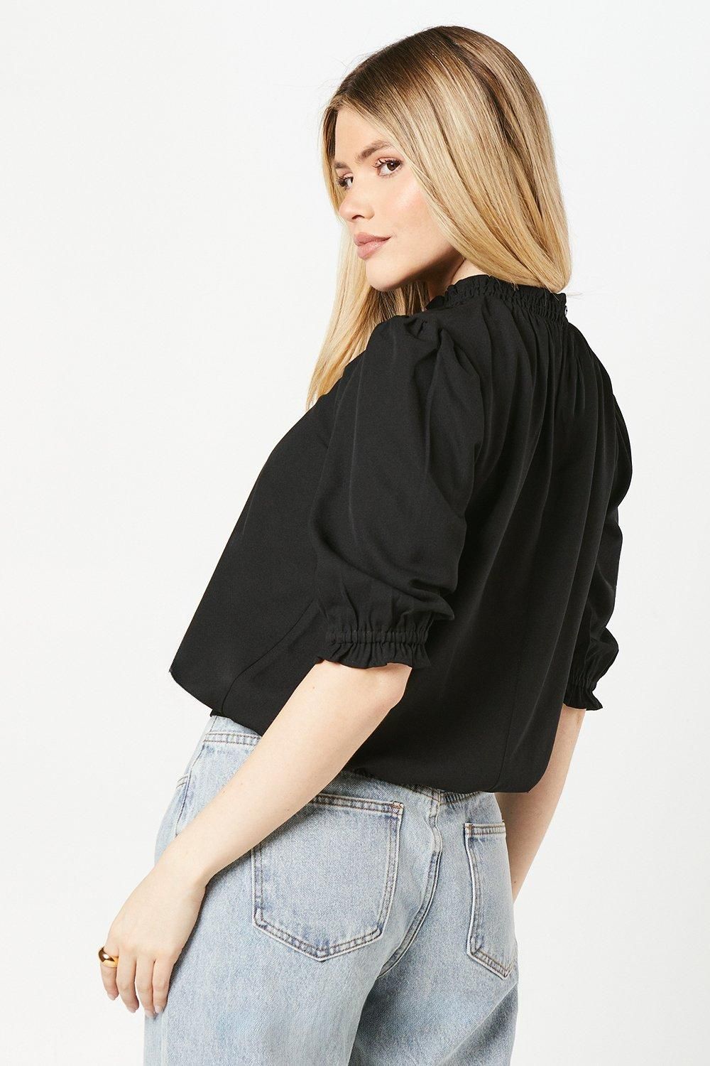 Dorothy Perkins Half Sleeve Blouse Black image 3