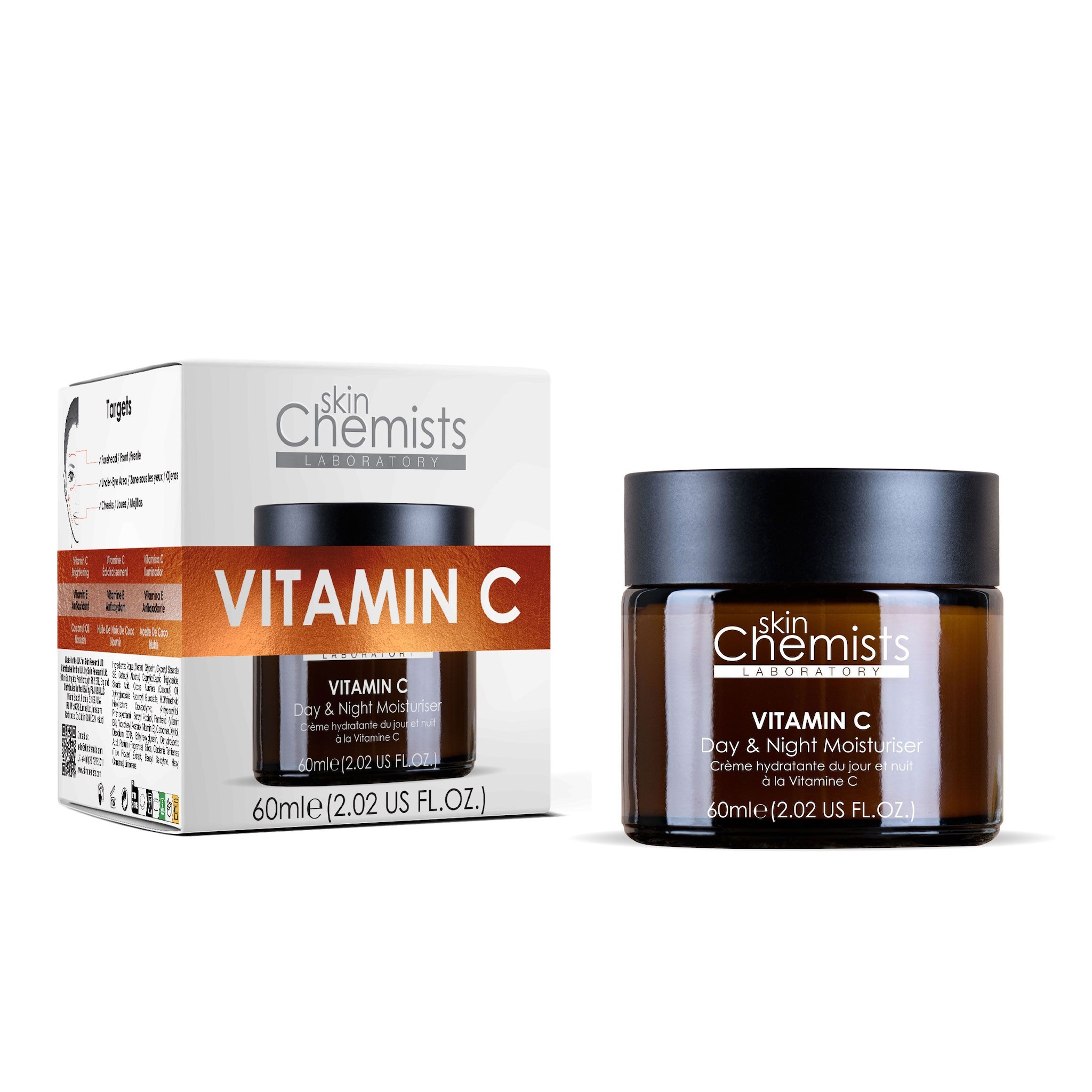 skinChemists professional Vitamin C Day & Night Moisturiser 60ml x 2 Duo Set image 2