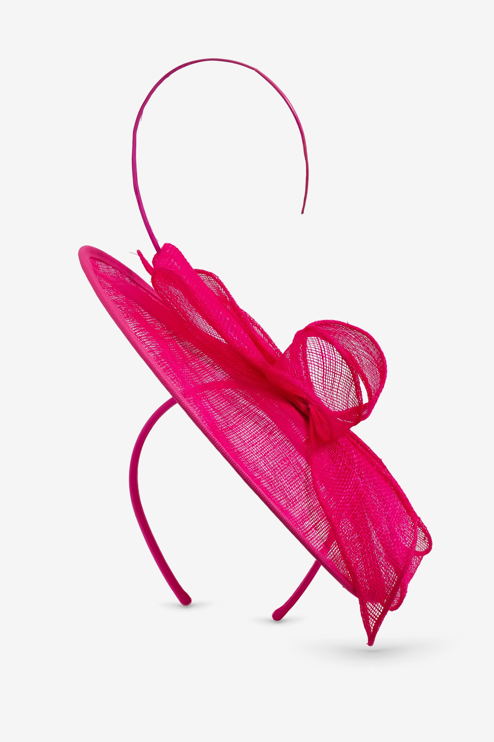 Jon Richard Fuschia Woven Bow Fascinator