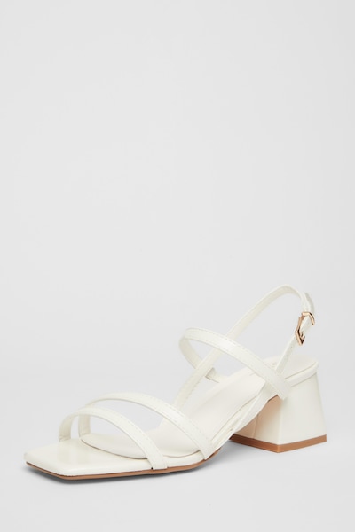 Quiz White Sling Back Heeled Sandals