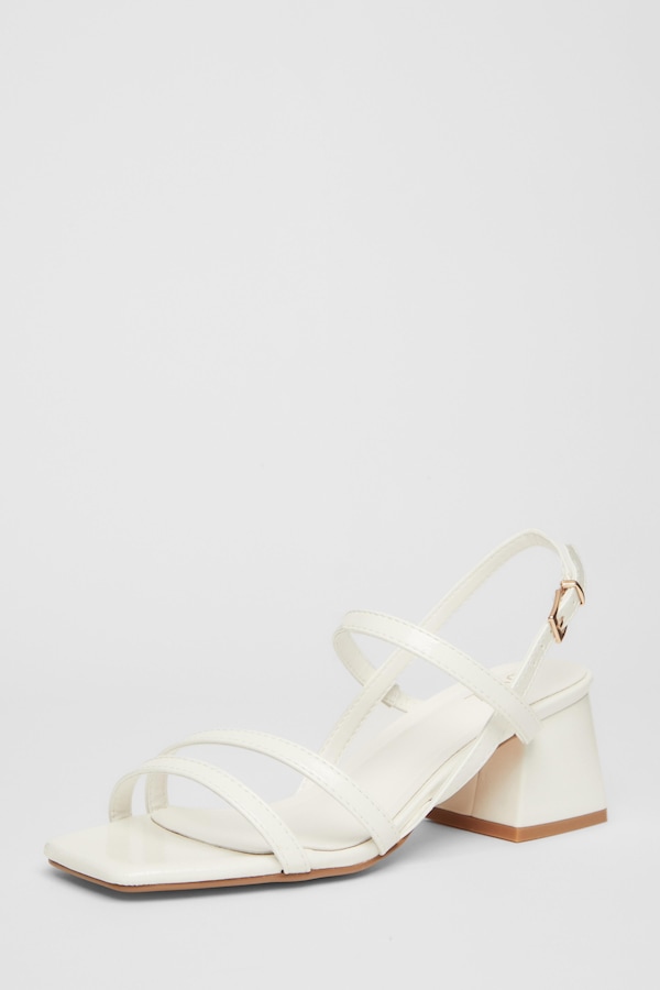 Quiz White Sling Back Heeled Sandals