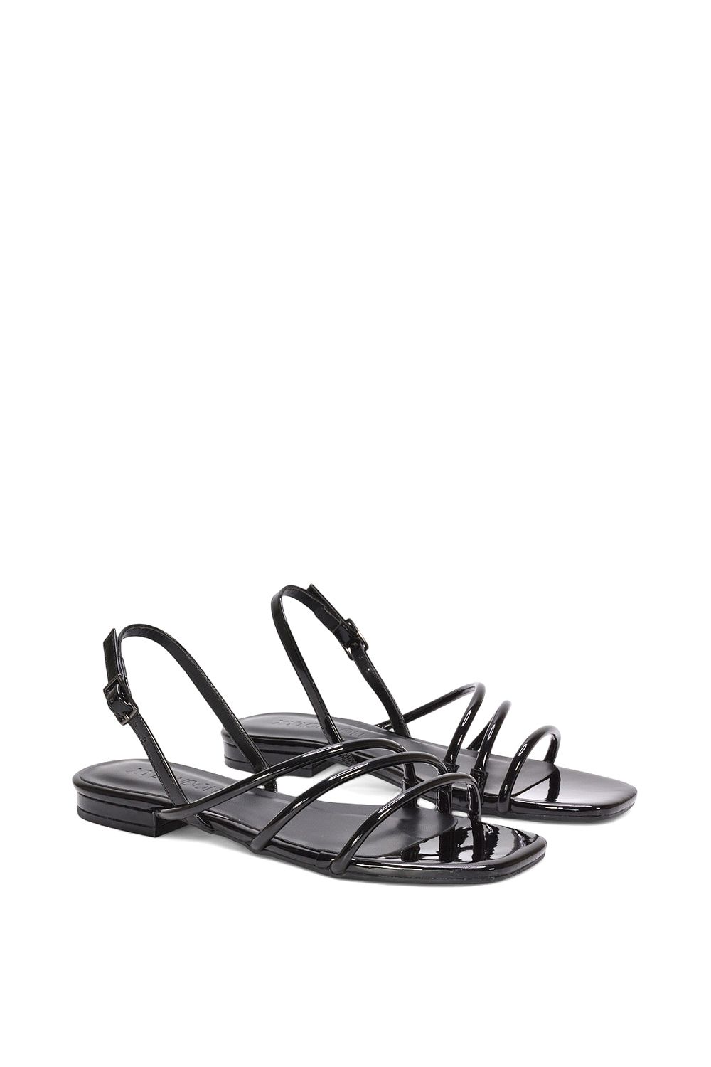 XY London 'Mary' Square Toe Strappy Slingback Flat Sandals image 4