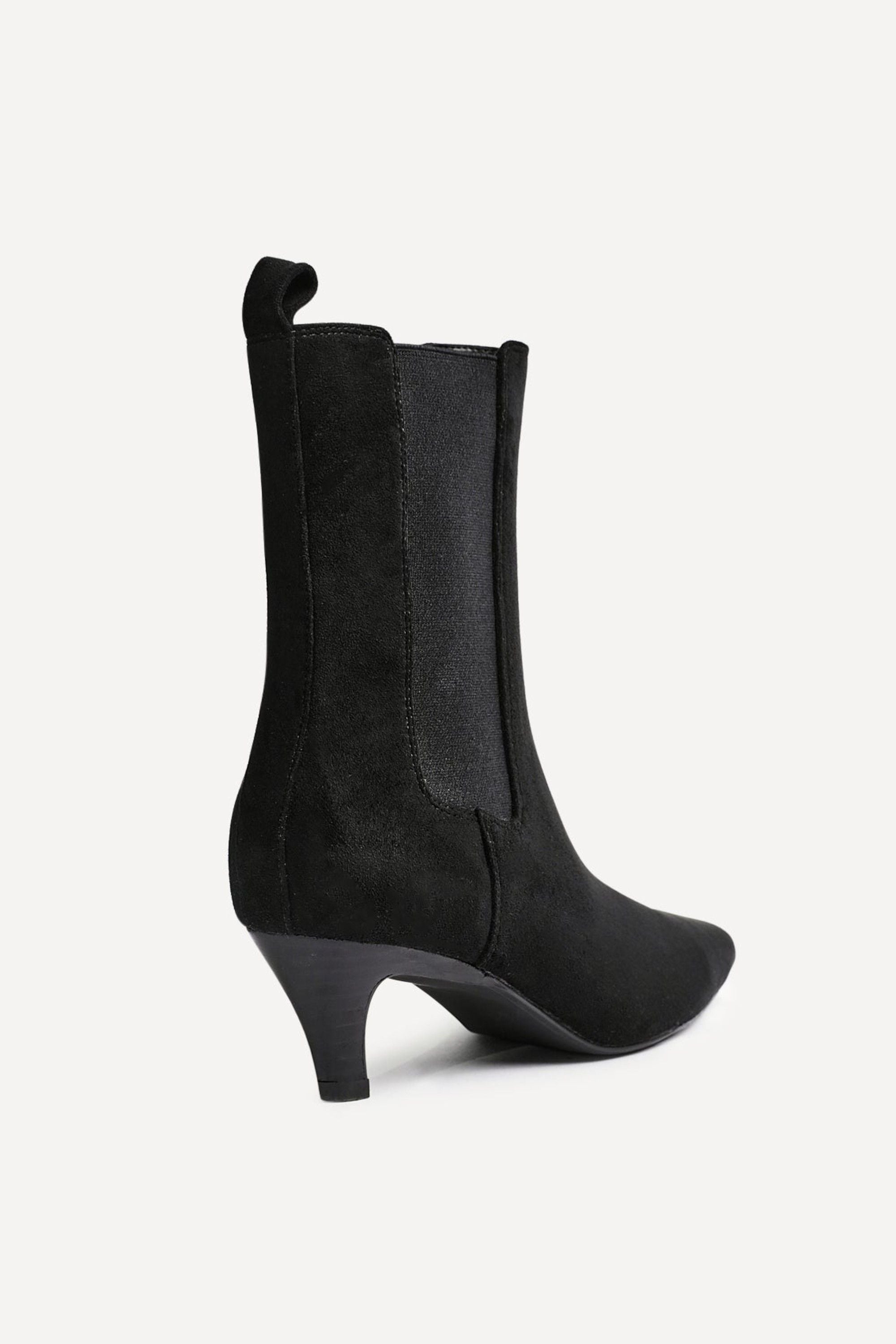 Linzi Ritual Black Faux Suede Kitten Heel Chelsea Boot image 5