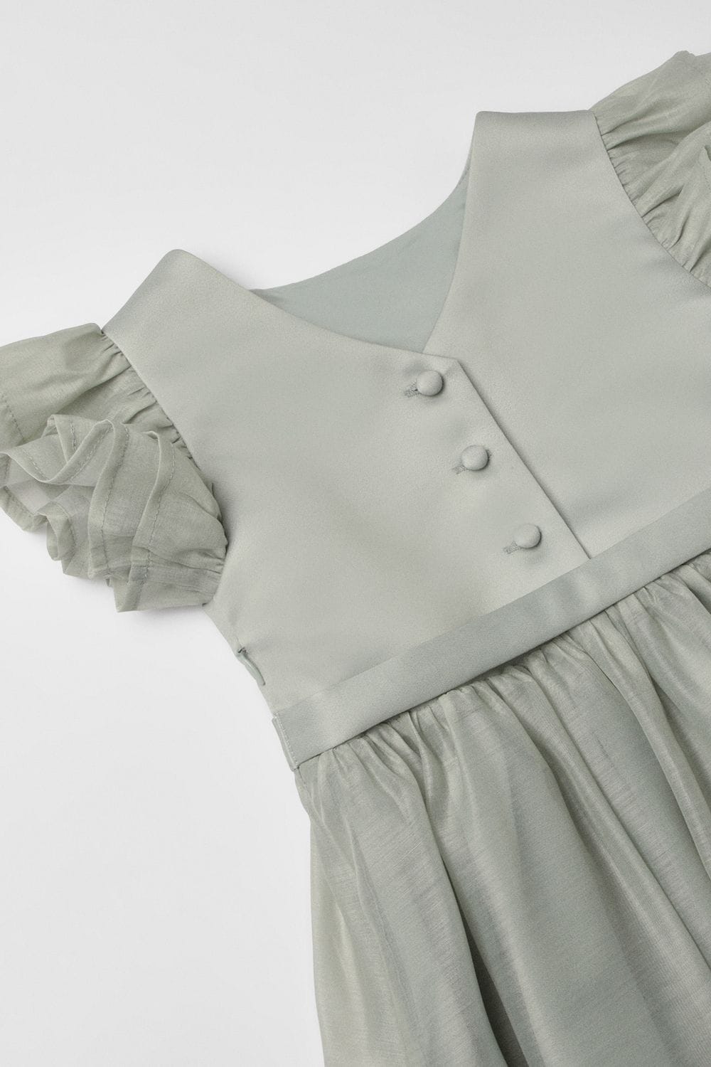 Coast Mesh Flutter Sleeve Flowergirl Dress Sage image 4