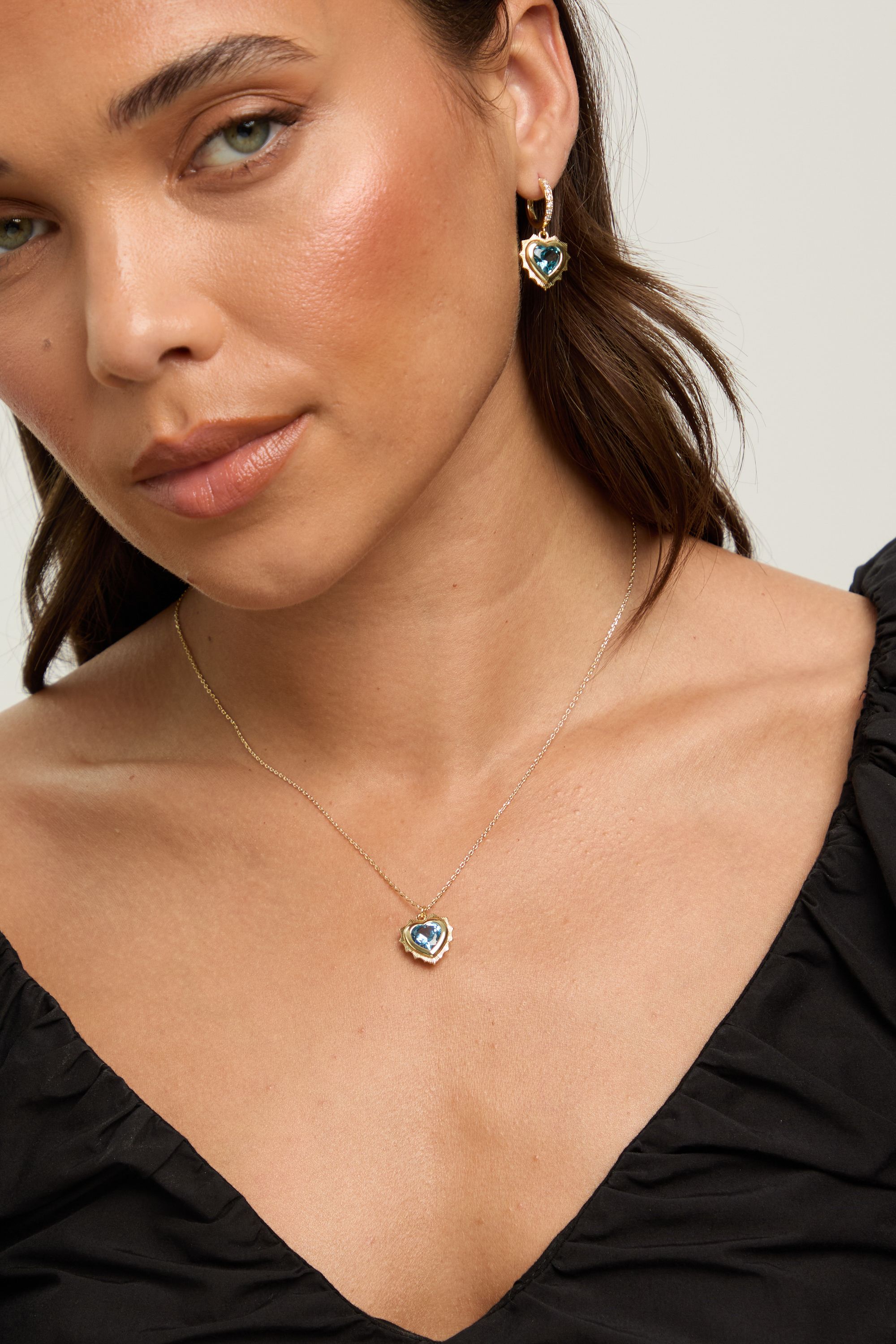 Jon Richard 14Ct Real Gold Plated Heart Birthstone Pendant - March - Gift Boxed image 4