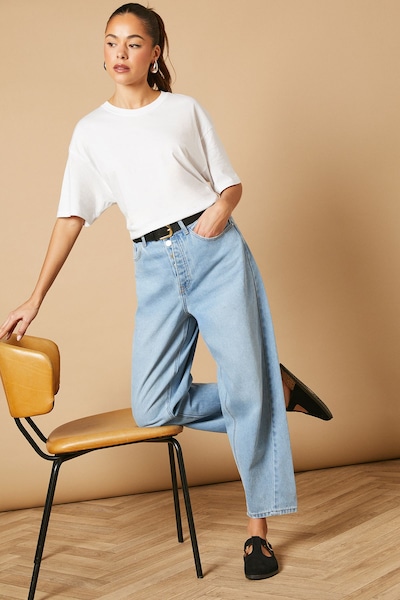 Oasis Emmeline Faux Suede T Bar Mary Jane Closed Toe Footbed Mules Natural Black