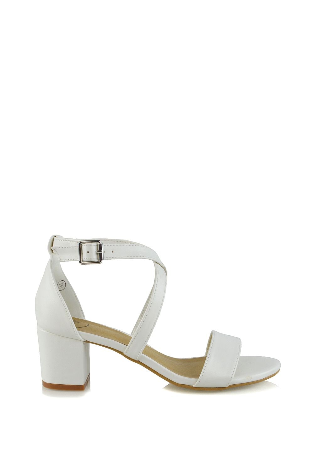 XY London 'Jordyn' Cross Over Buckle Strap Chunky Low Block Heels image 1