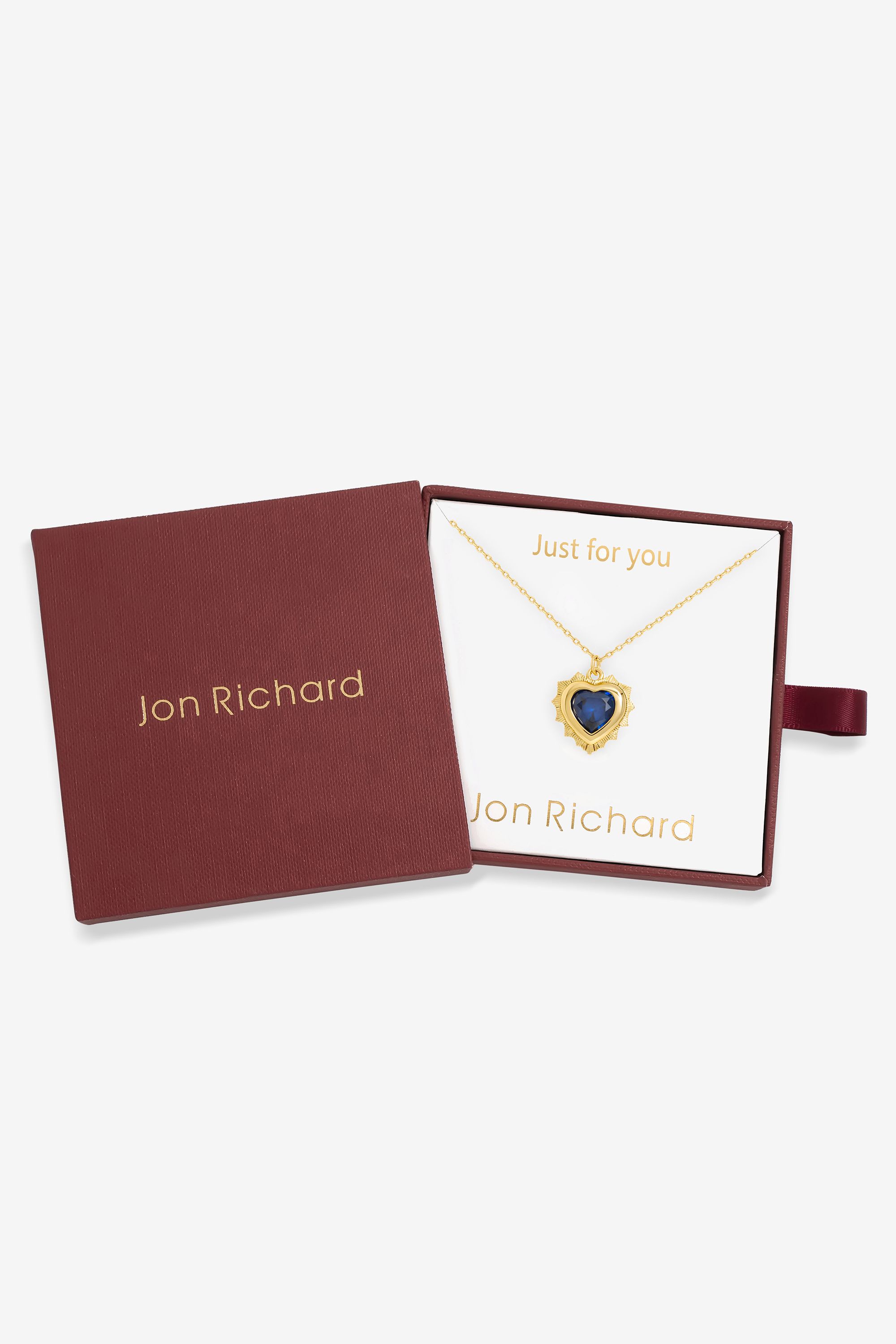 Jon Richard 14Ct Real Gold Plated Heart Birthstone Pendant - September image 1