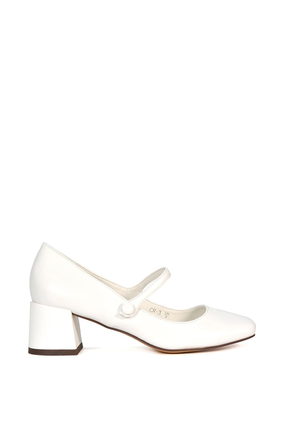 XY London 'Leneka' Low Block Heel Slip On Court Shoes With Front Strap image 2