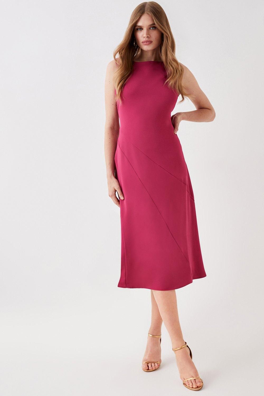 Coast Angled Panel Midi Dress Raspberry image 1