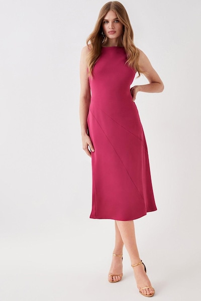 Coast Angled Panel Midi Dress Raspberry