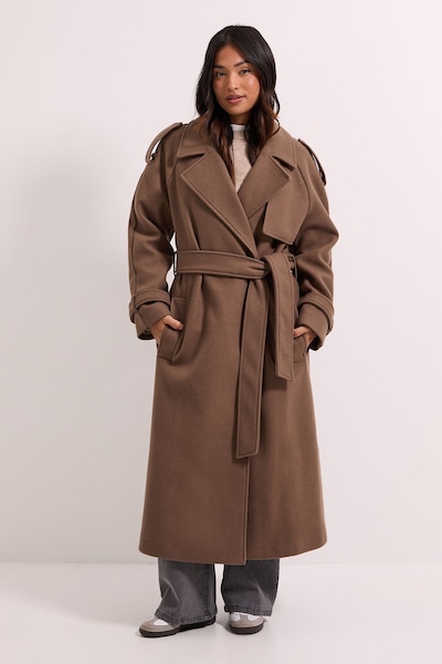 Dorothy Perkins Petite Belted Trench Oatmeal