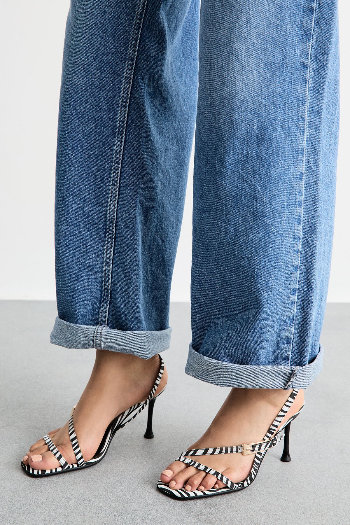 MissPap Zebra Print High Stiletto Heel Strappy Sandals Zebra image 2