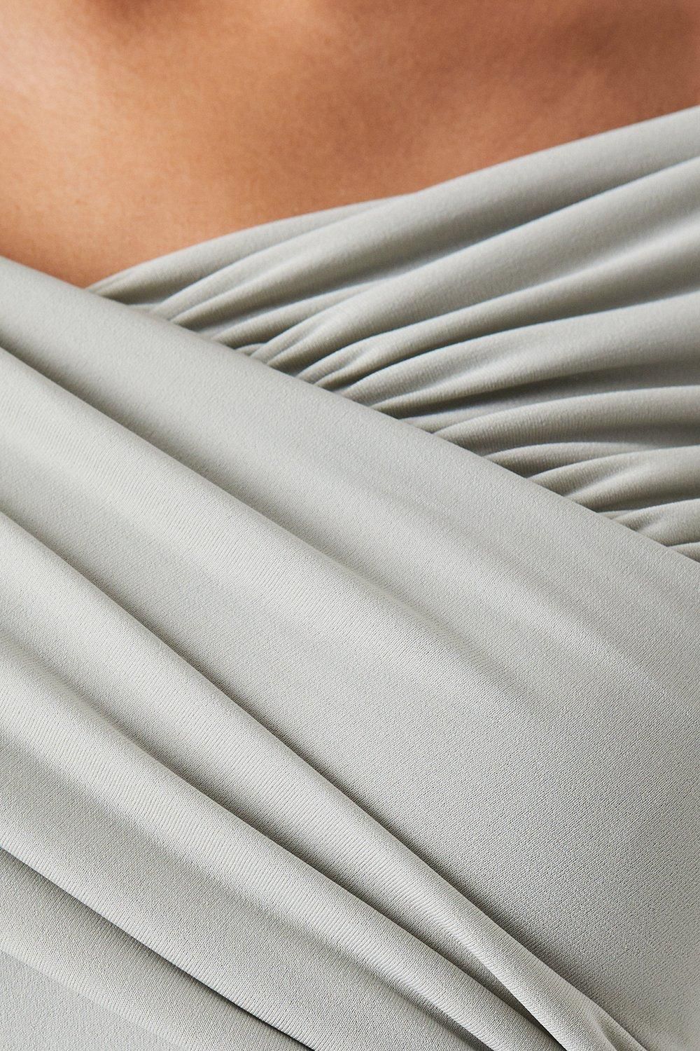 Coast Bardot Ruched Jersey Bridesmaid Dress Sage image 5