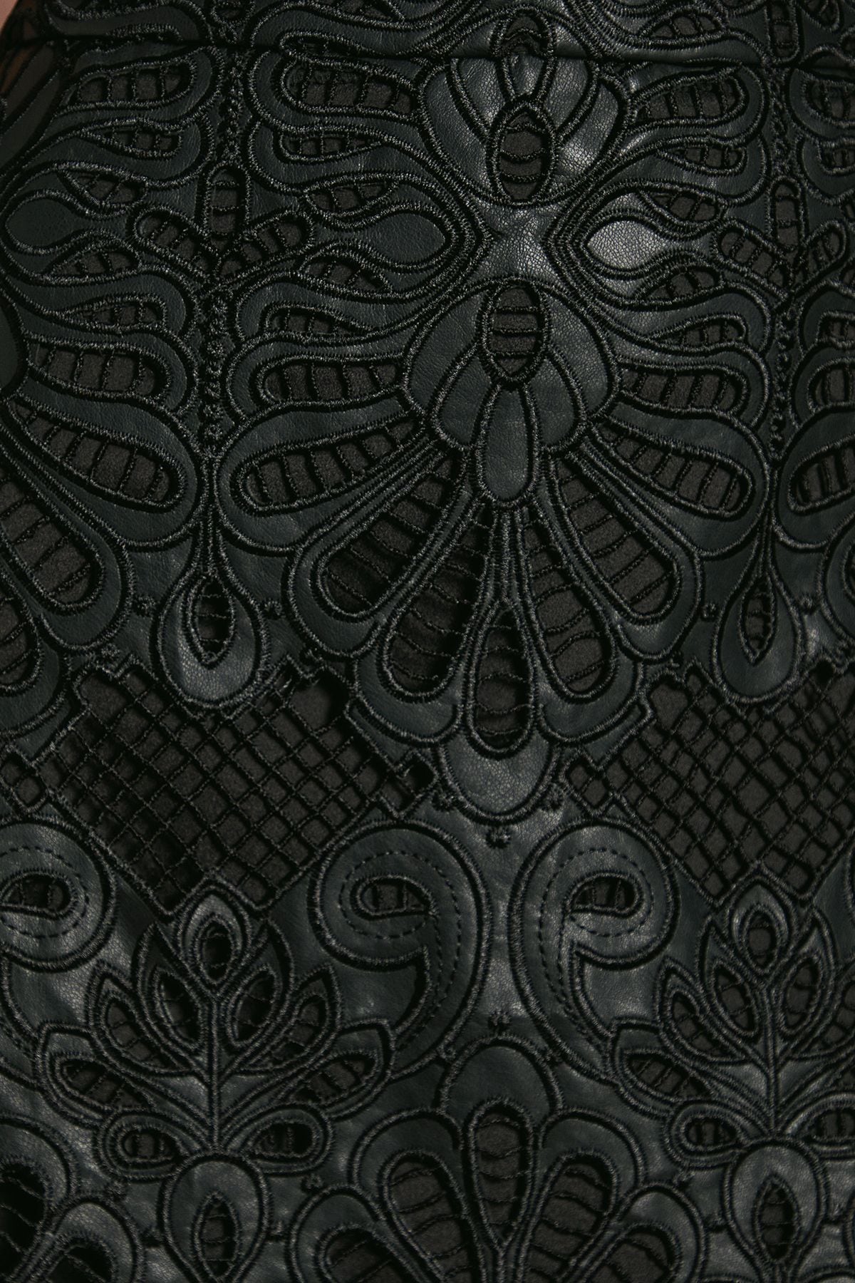 Coast PU Lace Midi Skirt Black image 4