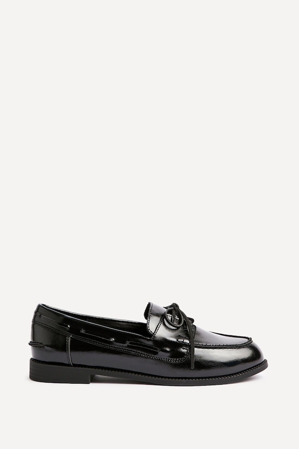 Linzi Vanish Black Patent Slip On Loafer