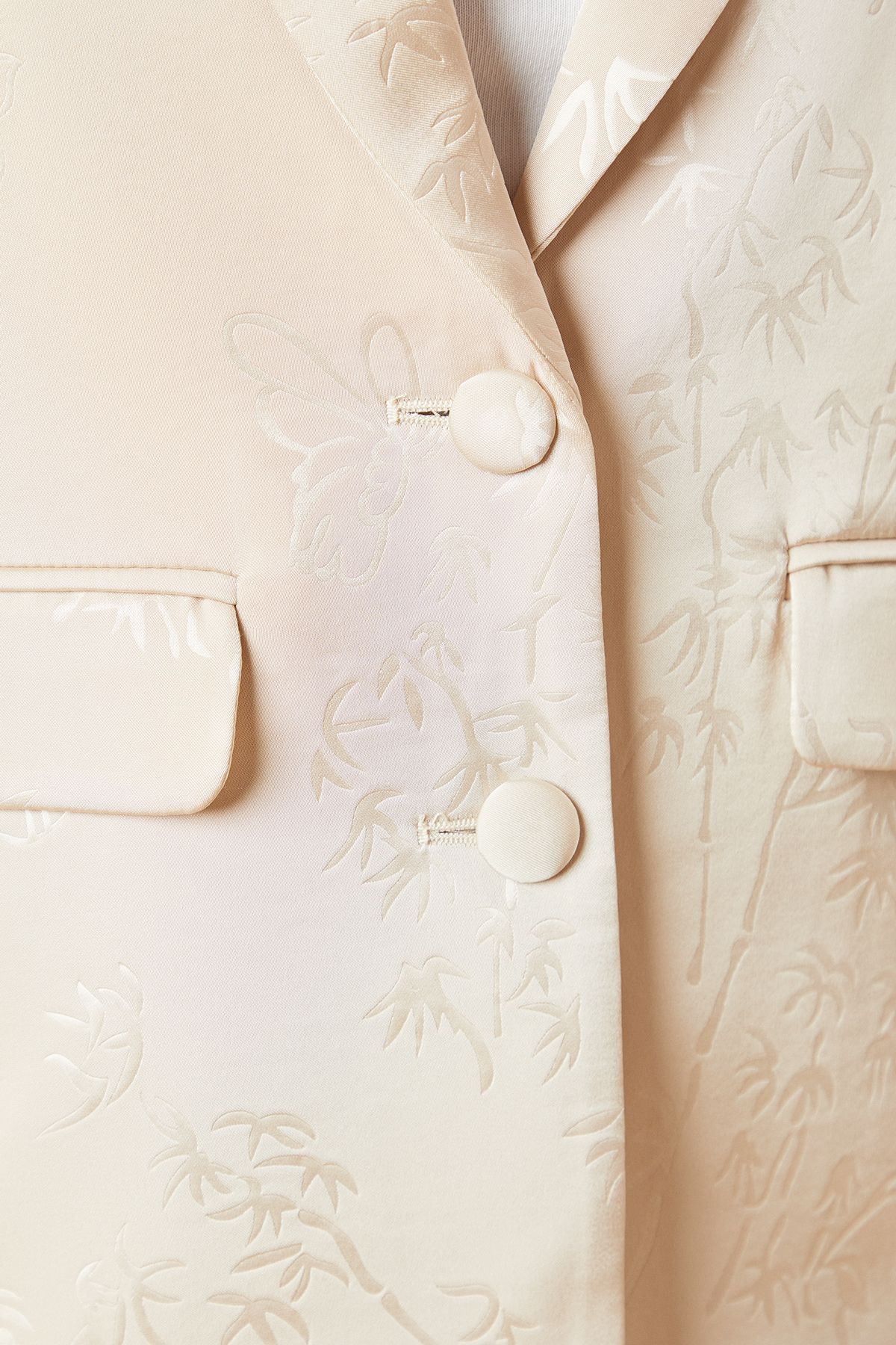 Dorothy Perkins Single Breasted Satin Jacquard Blazer Neutral image 5