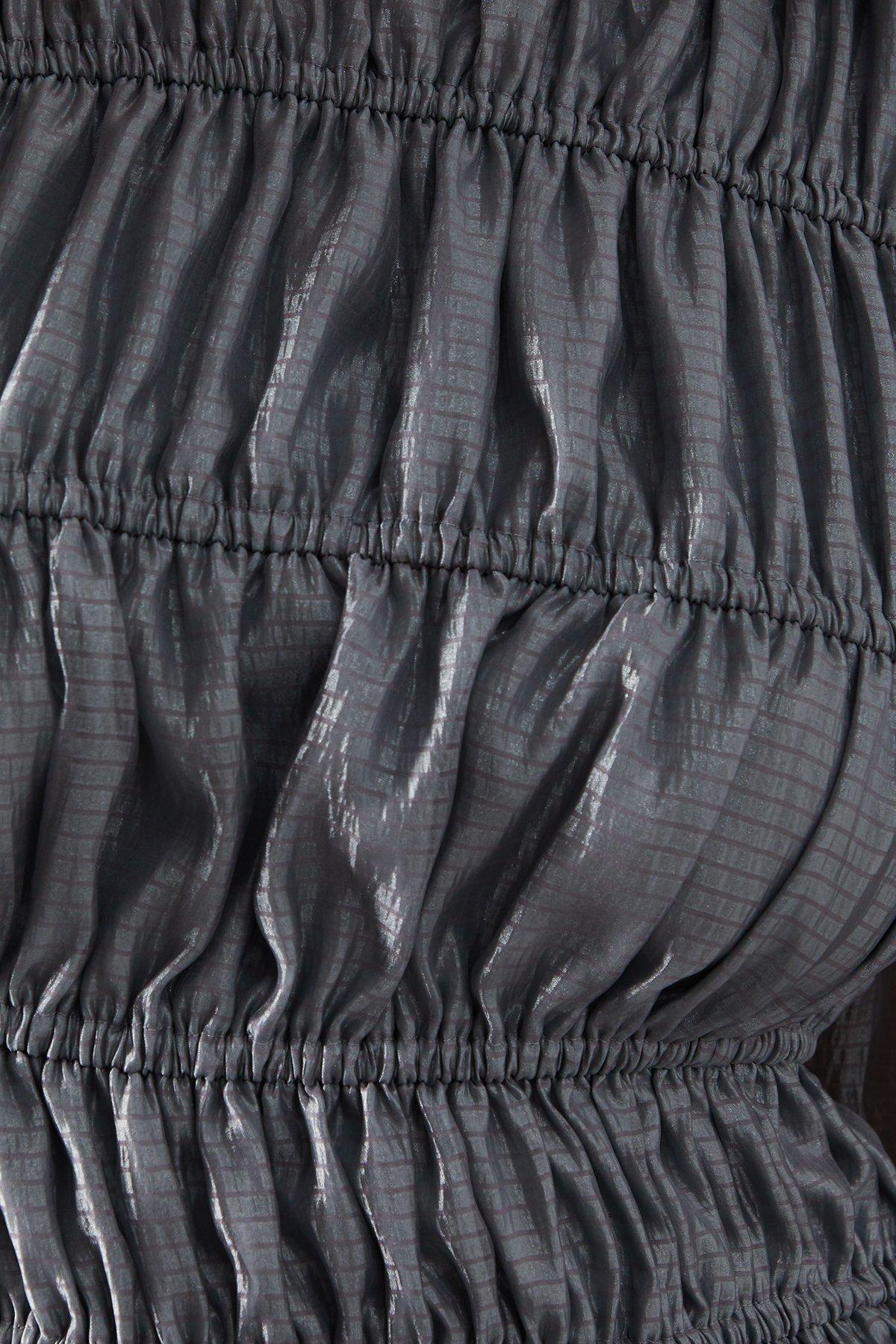 Warehouse Shirred Chiffon Panel Bodice Midi Dress Silver image 5