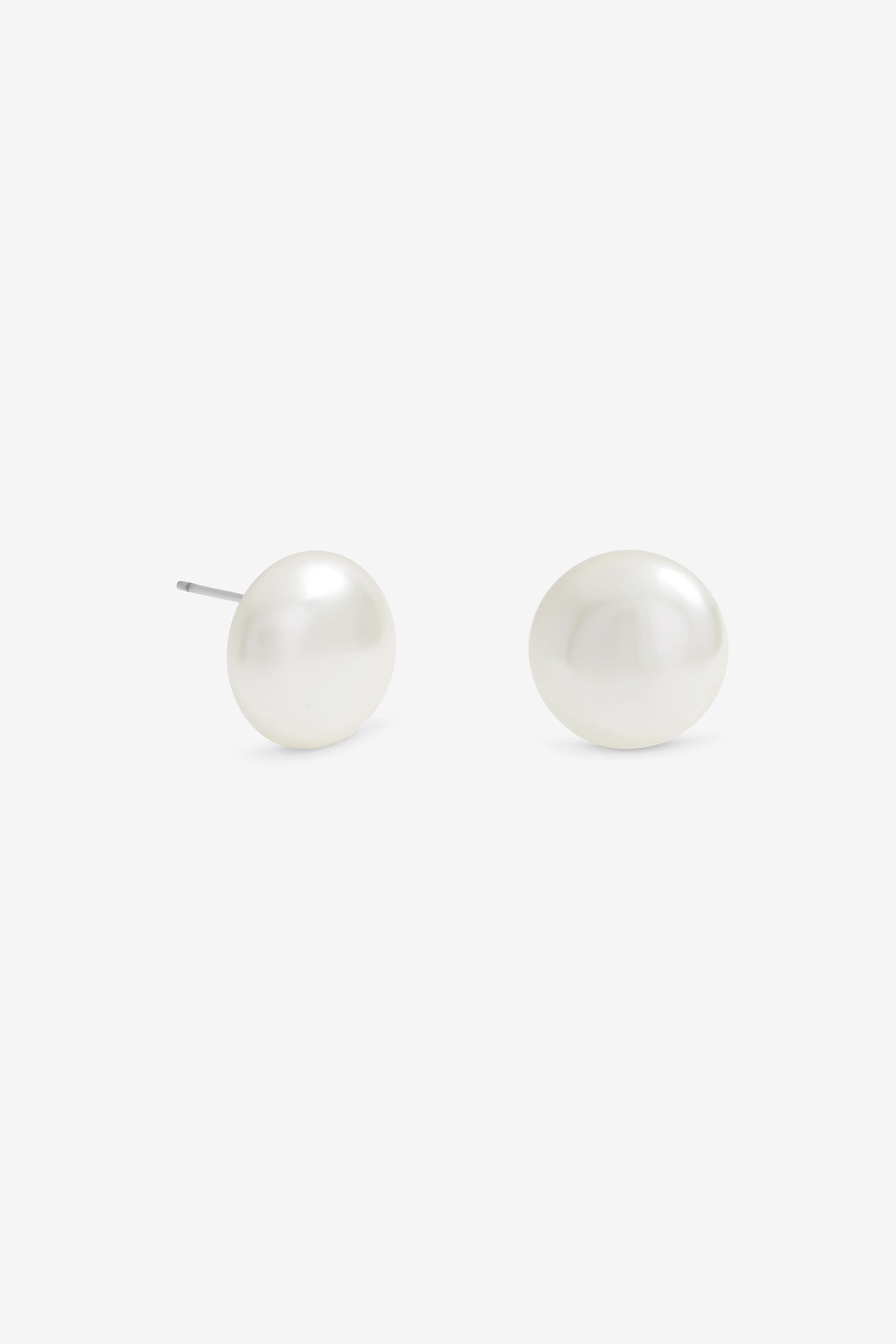 Jon Richard Cream Large Bouton Pearl Earrings image 1