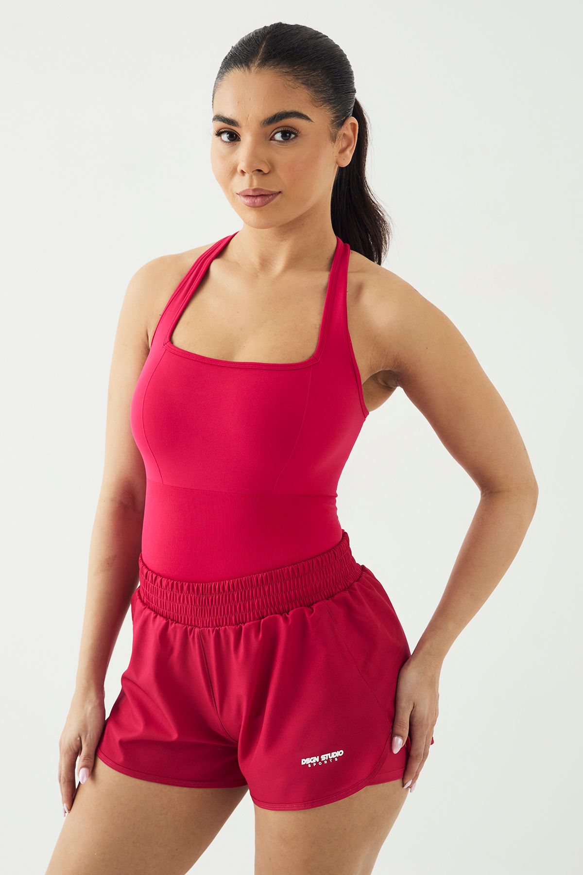 DSGN Studio DSGN Studio High Waist 2 in 1 Running Short Raspberry image 1