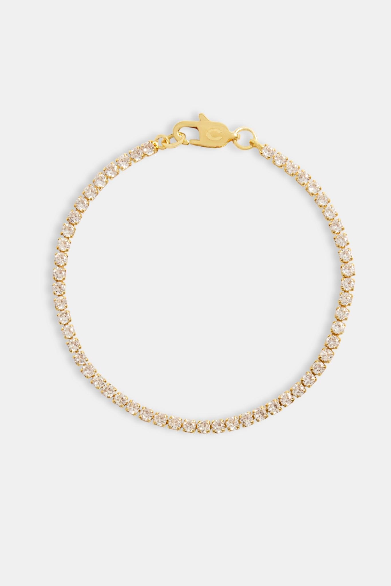 Cernucci Womens Micro Tennis Bracelet - Gold image 2