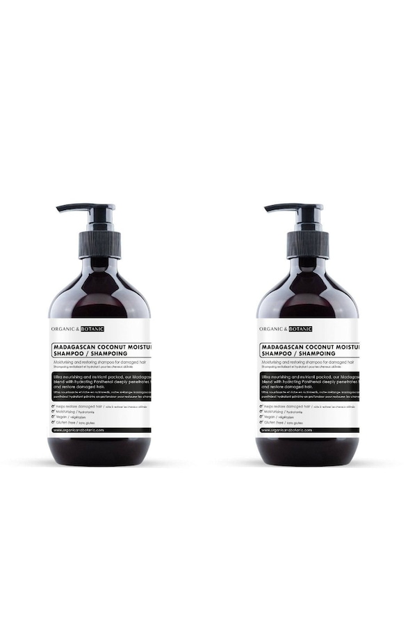 Organic & Botanic Madagascan Coconut Moisturising Shampoo 500ml x 2 Duo Set