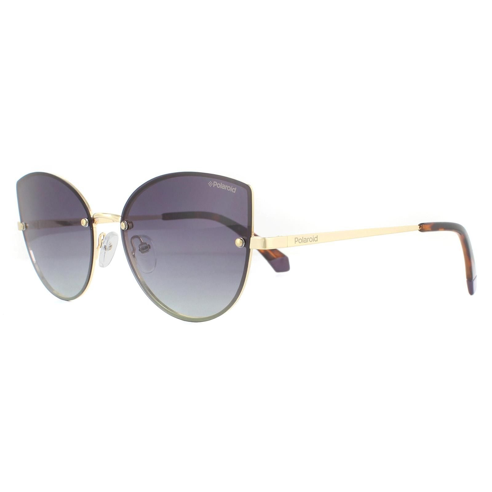 Polaroid Cat Eye Gold Violet Grey Gradient Polarized Sunglasses image 2
