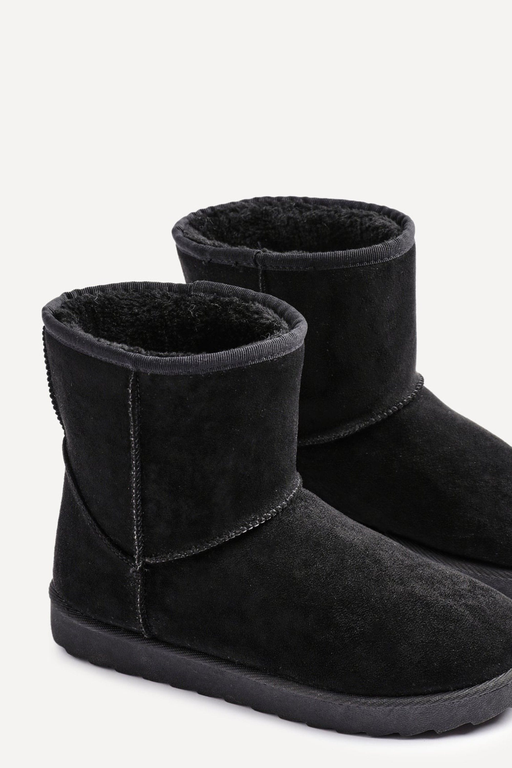 Linzi Addy Black Faux Suede Faux Fur Lined Ankle Boot image 5