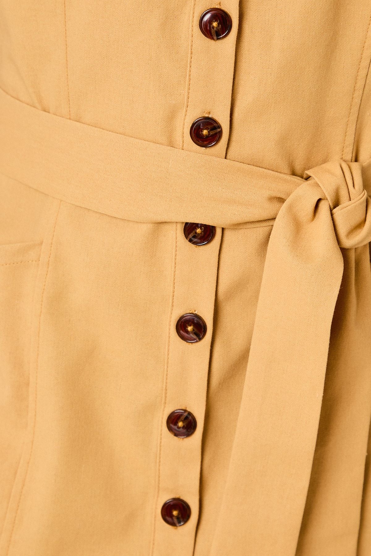 Principles Ochre Button Front Linen Column Shirt Dress Ochre image 5
