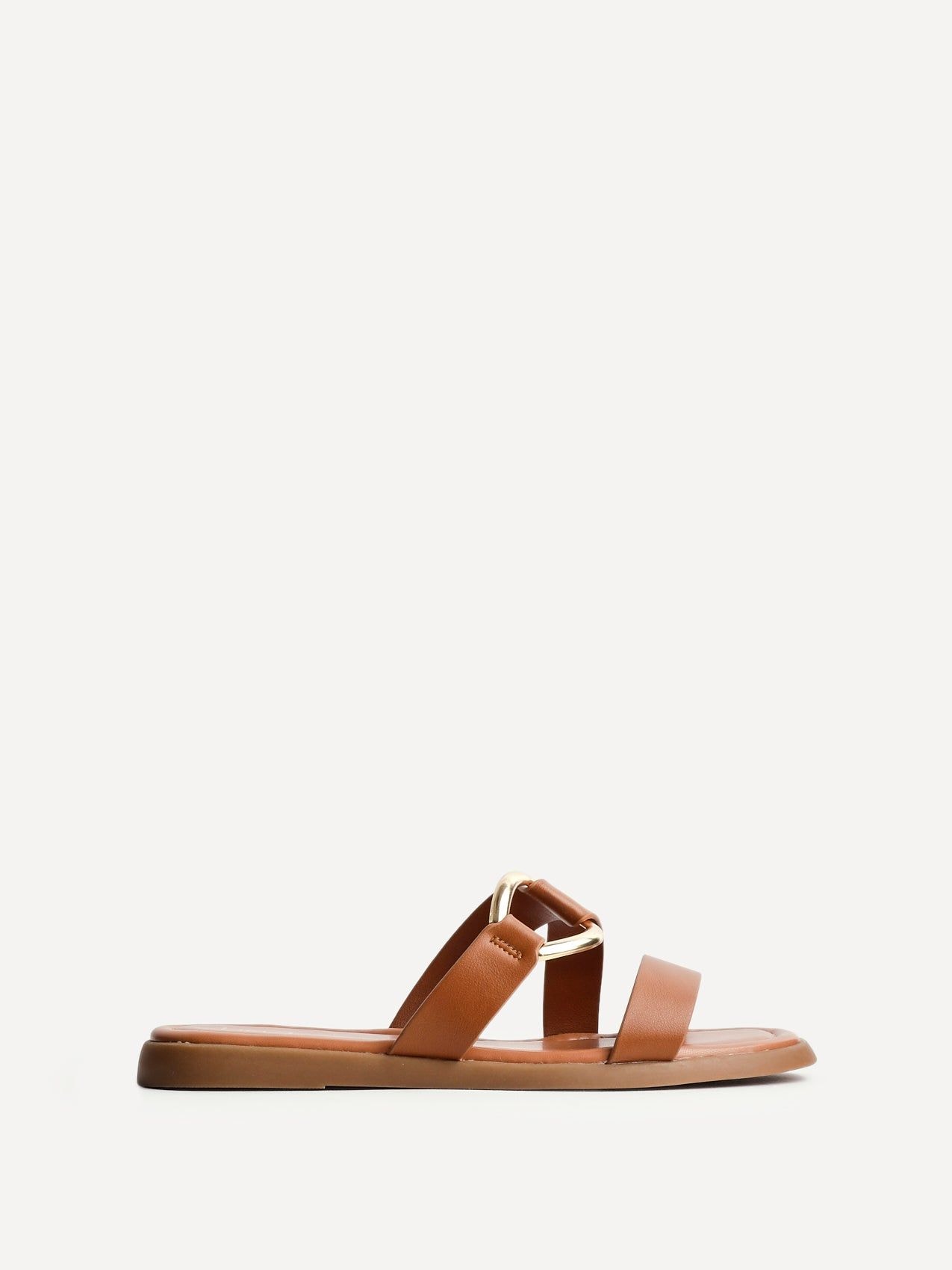 Linzi Cassandra Tan Faux Leather Double Strap Sandal image 1