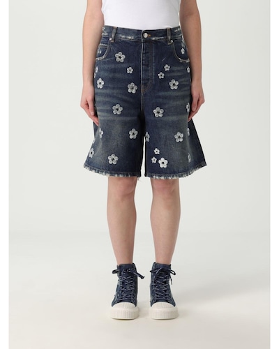 Marc Jacobs Sequin Flower Denim Shorts Wo - Blue