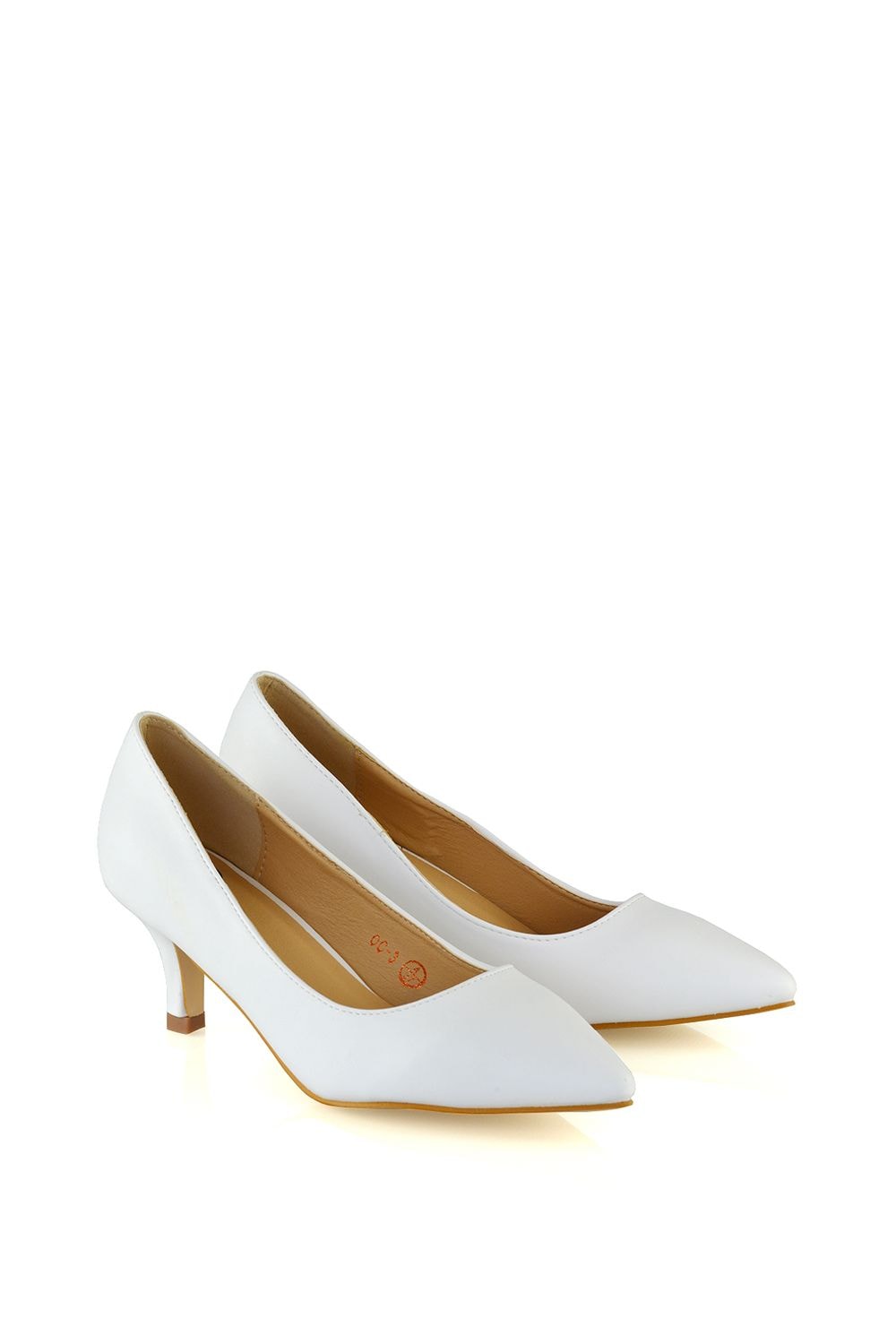 XY London 'Cali' Pointed Toe Low Stiletto Kitten High Heel Court Shoes image 4