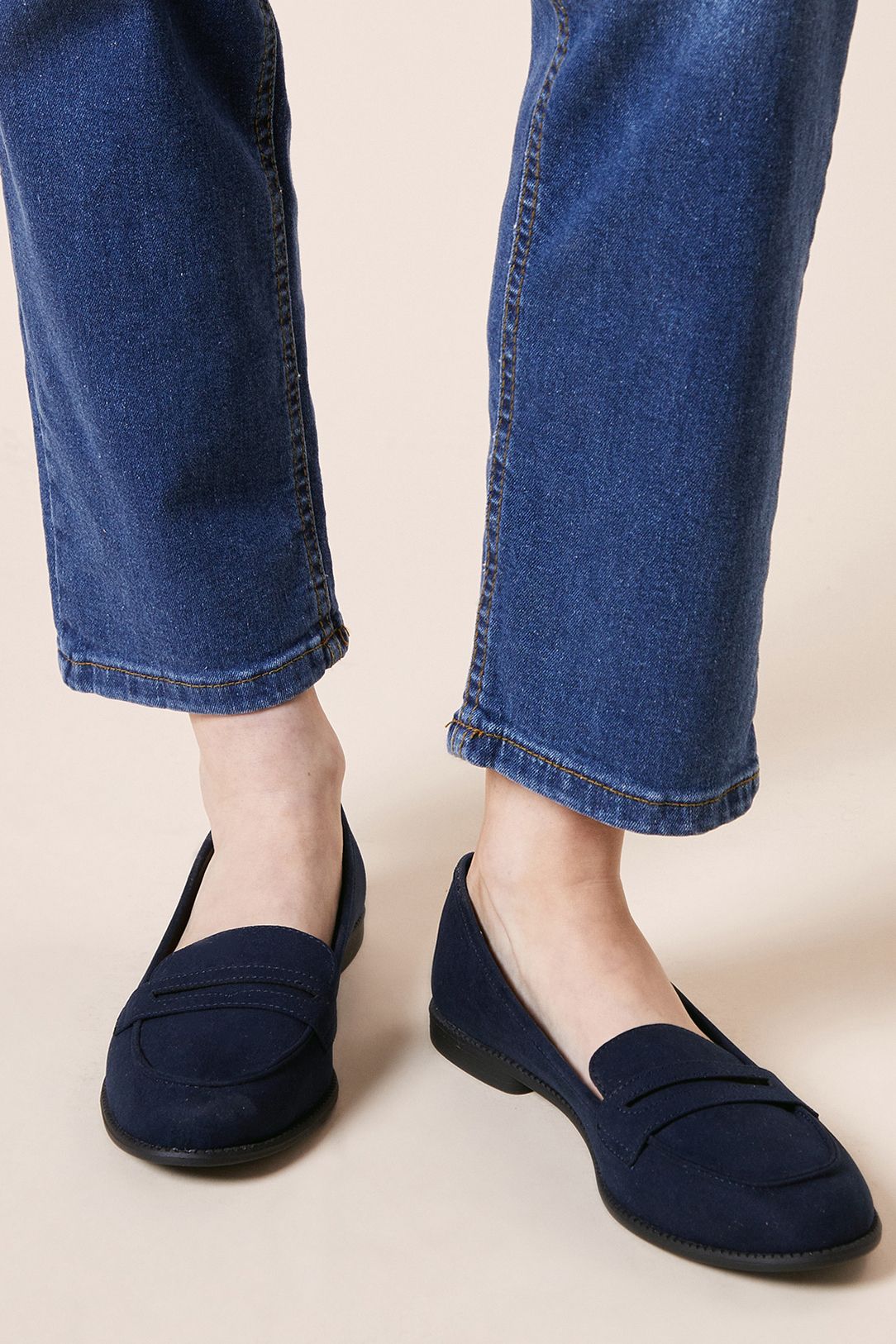 Dorothy Perkins Lara Penny Loafers Navy image 1