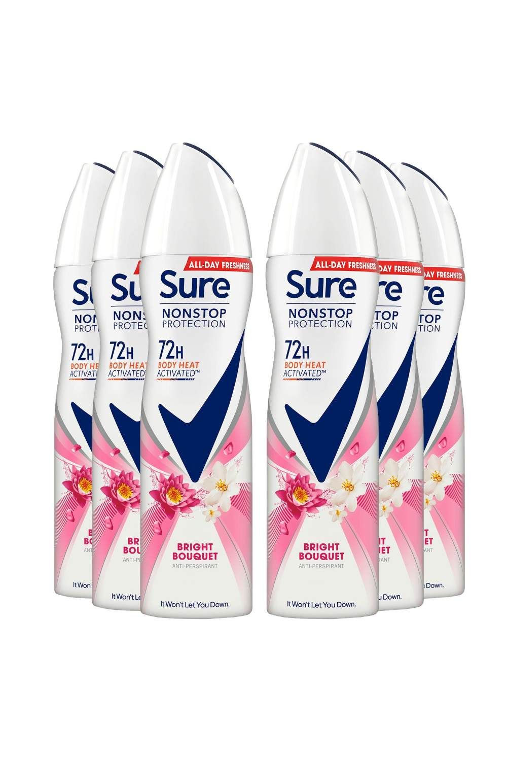 Sure Women 'Anti-Perspirant' 72H Protection Deo Bright Bouquet, 6x150ml image 1