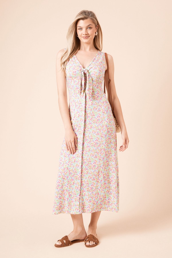 Dorothy Perkins Button Through Midi Dress Multi